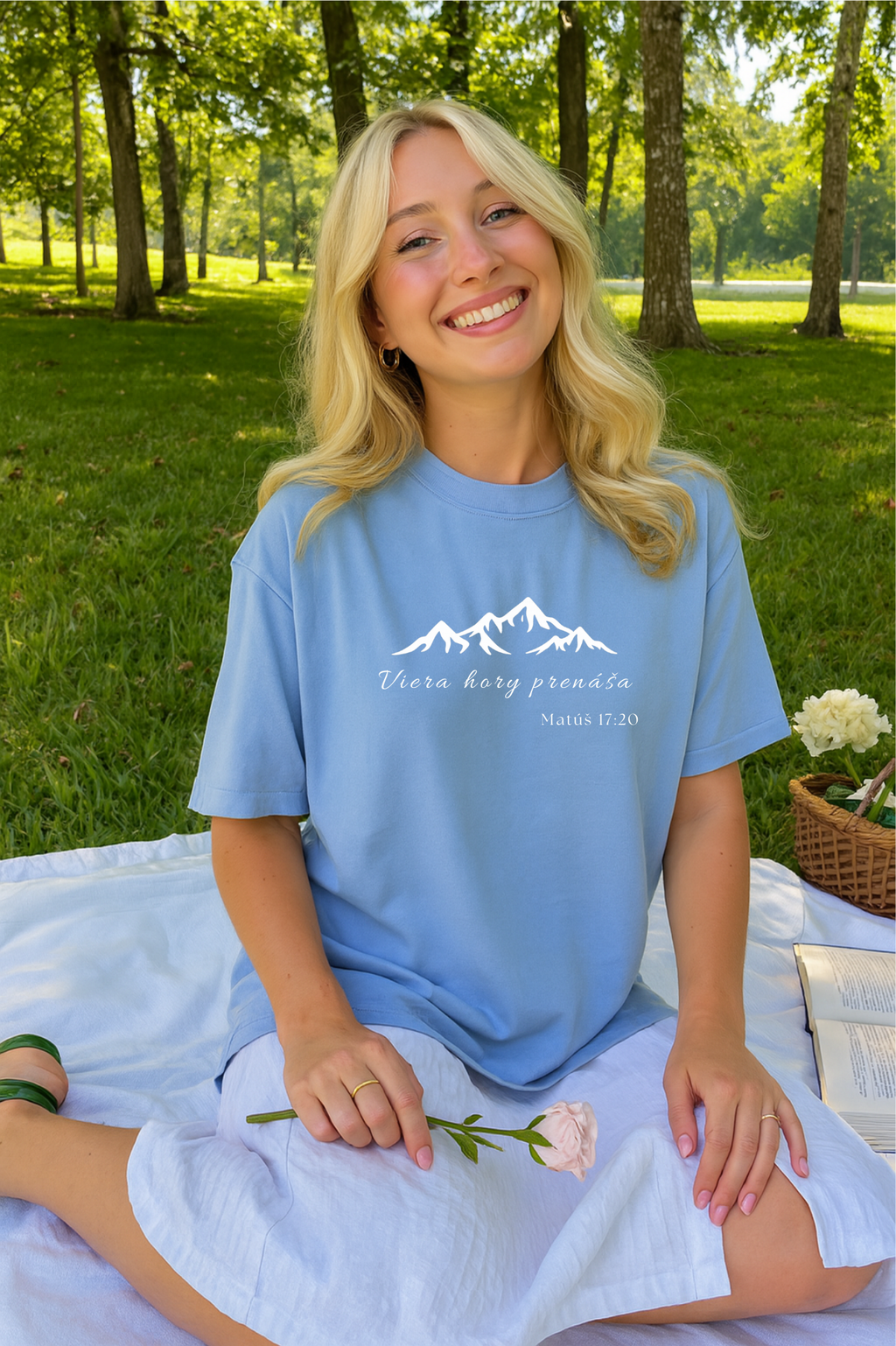 Kresťanské tričko - Matuš 17:20 Viera hory prenáša