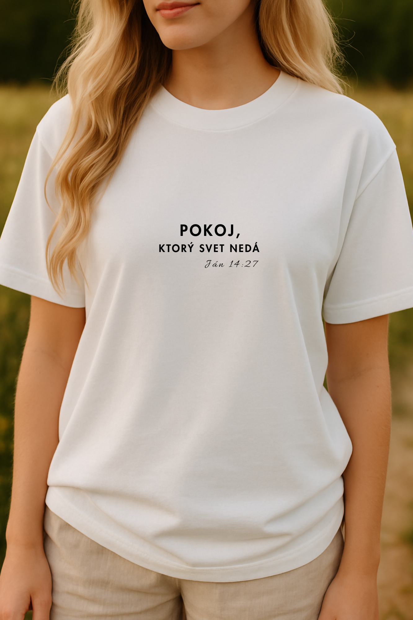 Kresťanské tričko - Ján 14:27 - Pokoj, ktorý svet nedá