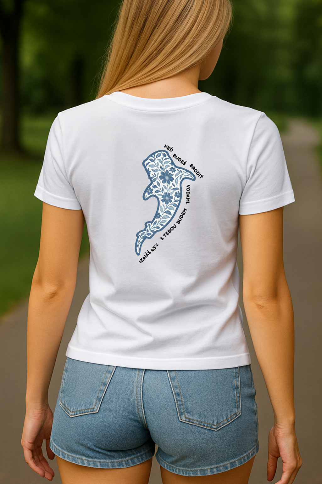 Kresťanské tričko - Iz 43:2 Keď budeš brodiť vodami, budem s Tebou