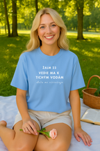 Kresťanské tričko - Žalm 23 - Vedie ma k tichým vodám, dušu mi osviežuje